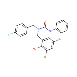 O=C(Nc1ccccc1)N(Cc1ccc(F)cc1)Cc1cc(Br)cc(Br)c1O ZINC000045389694