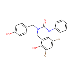 O=C(Nc1ccccc1)N(Cc1ccc(O)cc1)Cc1cc(Br)cc(Br)c1O ZINC000045371184