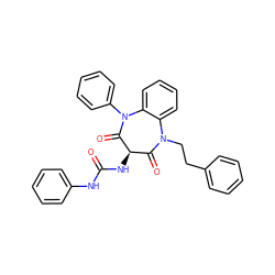 O=C(Nc1ccccc1)N[C@@H]1C(=O)N(CCc2ccccc2)c2ccccc2N(c2ccccc2)C1=O ZINC000013813537