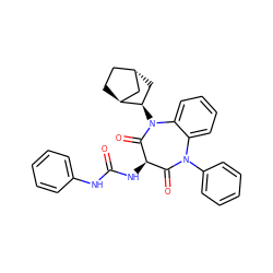 O=C(Nc1ccccc1)N[C@@H]1C(=O)N(c2ccccc2)c2ccccc2N([C@@H]2C[C@H]3CC[C@H]2C3)C1=O ZINC000140677122