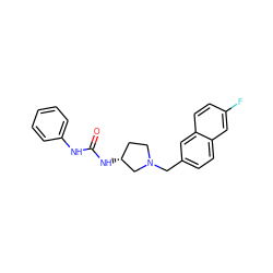 O=C(Nc1ccccc1)N[C@@H]1CCN(Cc2ccc3cc(F)ccc3c2)C1 ZINC000095574370