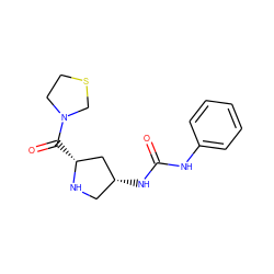 O=C(Nc1ccccc1)N[C@@H]1CN[C@H](C(=O)N2CCSC2)C1 ZINC000028642282