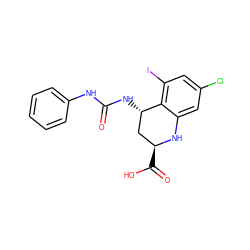 O=C(Nc1ccccc1)N[C@H]1C[C@H](C(=O)O)Nc2cc(Cl)cc(I)c21 ZINC000013455385