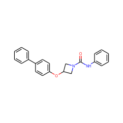 O=C(Nc1ccccc1)N1CC(Oc2ccc(-c3ccccc3)cc2)C1 ZINC000114004202