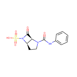 O=C(Nc1ccccc1)N1CC[C@@H]2[C@H]1C(=O)N2S(=O)(=O)O ZINC000013781302