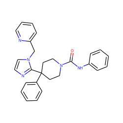 O=C(Nc1ccccc1)N1CCC(c2ccccc2)(c2nccn2Cc2ccccn2)CC1 ZINC000028565616