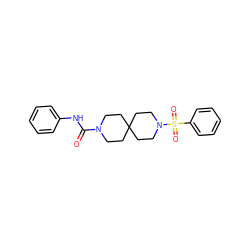 O=C(Nc1ccccc1)N1CCC2(CC1)CCN(S(=O)(=O)c1ccccc1)CC2 ZINC000003955986