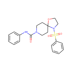 O=C(Nc1ccccc1)N1CCC2(CC1)OCCN2S(=O)(=O)c1ccccc1 ZINC000038567993