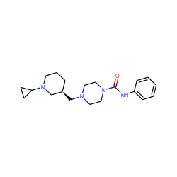 O=C(Nc1ccccc1)N1CCN(C[C@@H]2CCCN(C3CC3)C2)CC1 ZINC000084710389