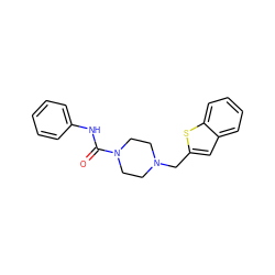 O=C(Nc1ccccc1)N1CCN(Cc2cc3ccccc3s2)CC1 ZINC000200261307