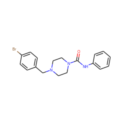 O=C(Nc1ccccc1)N1CCN(Cc2ccc(Br)cc2)CC1 ZINC000038252614