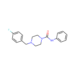 O=C(Nc1ccccc1)N1CCN(Cc2ccc(F)cc2)CC1 ZINC000020523297