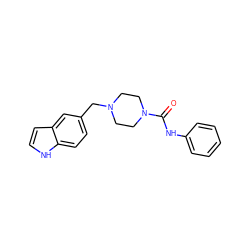 O=C(Nc1ccccc1)N1CCN(Cc2ccc3[nH]ccc3c2)CC1 ZINC000035824785