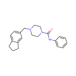 O=C(Nc1ccccc1)N1CCN(Cc2ccc3c(c2)CCC3)CC1 ZINC000139177783