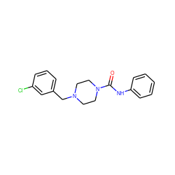 O=C(Nc1ccccc1)N1CCN(Cc2cccc(Cl)c2)CC1 ZINC000024367482