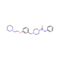 O=C(Nc1ccccc1)N1CCN(Cc2cccc(OCCN3CCCCC3)c2)CC1 ZINC000200260120