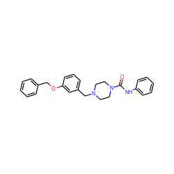 O=C(Nc1ccccc1)N1CCN(Cc2cccc(OCc3ccccc3)c2)CC1 ZINC000138604574