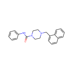 O=C(Nc1ccccc1)N1CCN(Cc2cccc3ccccc23)CC1 ZINC000020523299