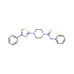 O=C(Nc1ccccc1)N1CCN(c2nc(-c3ccccc3)ns2)CC1 ZINC000001028145