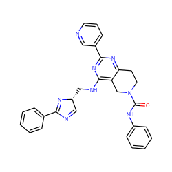 O=C(Nc1ccccc1)N1CCc2nc(-c3cccnc3)nc(NC[C@@H]3C=NC(c4ccccc4)=N3)c2C1 ZINC000101571326