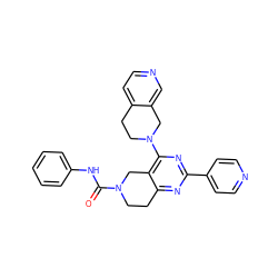 O=C(Nc1ccccc1)N1CCc2nc(-c3ccncc3)nc(N3CCc4ccncc4C3)c2C1 ZINC000141779418