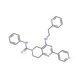 O=C(Nc1ccccc1)N1CCc2nc(-c3ccncc3)nc(NCCc3ccccn3)c2C1 ZINC000068249460