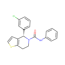 O=C(Nc1ccccc1)N1CCc2sccc2[C@@H]1c1cccc(Cl)c1 ZINC000084653311