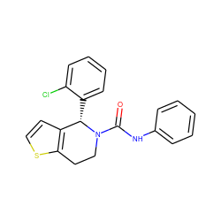 O=C(Nc1ccccc1)N1CCc2sccc2[C@@H]1c1ccccc1Cl ZINC000084653309