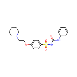 O=C(Nc1ccccc1)NS(=O)(=O)c1ccc(OCCN2CCCCC2)cc1 ZINC000084634388