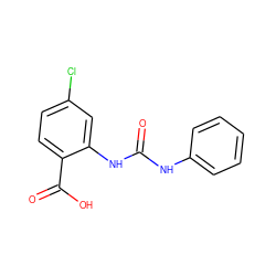 O=C(Nc1ccccc1)Nc1cc(Cl)ccc1C(=O)O ZINC000013531825