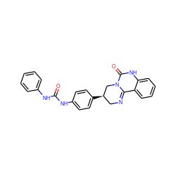 O=C(Nc1ccccc1)Nc1ccc([C@@H]2CN=C3c4ccccc4NC(=O)N3C2)cc1 ZINC000206955109