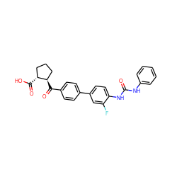 O=C(Nc1ccccc1)Nc1ccc(-c2ccc(C(=O)[C@@H]3CCC[C@H]3C(=O)O)cc2)cc1F ZINC000071316217