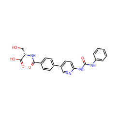 O=C(Nc1ccccc1)Nc1ccc(-c2ccc(C(=O)N[C@@H](CO)C(=O)O)cc2)cn1 ZINC000072125749