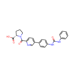 O=C(Nc1ccccc1)Nc1ccc(-c2ccc(C(=O)N3CCC[C@H]3C(=O)O)nc2)cc1 ZINC000205064545