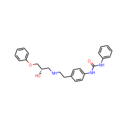 O=C(Nc1ccccc1)Nc1ccc(CCNC[C@H](O)COc2ccccc2)cc1 ZINC000028356077