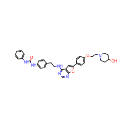 O=C(Nc1ccccc1)Nc1ccc(CCNc2ncnc3oc(-c4ccc(OCCN5CCC(O)CC5)cc4)cc23)cc1 ZINC000096272623