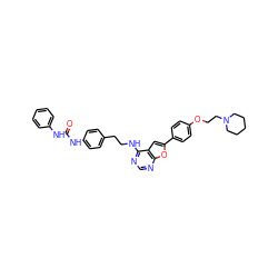 O=C(Nc1ccccc1)Nc1ccc(CCNc2ncnc3oc(-c4ccc(OCCN5CCCCC5)cc4)cc23)cc1 ZINC000096272622