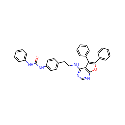 O=C(Nc1ccccc1)Nc1ccc(CCNc2ncnc3oc(-c4ccccc4)c(-c4ccccc4)c23)cc1 ZINC000053314688