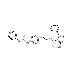 O=C(Nc1ccccc1)Nc1ccc(CCNc2ncnc3occ(-c4ccccc4)c23)cc1 ZINC000096272630