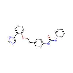 O=C(Nc1ccccc1)Nc1ccc(CCOc2ccccc2-c2cnc[nH]2)cc1 ZINC000097978632