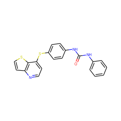 O=C(Nc1ccccc1)Nc1ccc(Sc2ccnc3ccsc23)cc1 ZINC000473112127