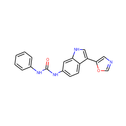 O=C(Nc1ccccc1)Nc1ccc2c(-c3cnco3)c[nH]c2c1 ZINC000012354247