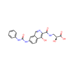 O=C(Nc1ccccc1)Nc1ccc2c(O)c(C(=O)NC[C@H](O)C(=O)O)ncc2c1 ZINC000146734831