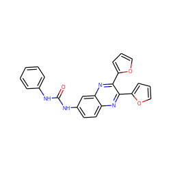 O=C(Nc1ccccc1)Nc1ccc2nc(-c3ccco3)c(-c3ccco3)nc2c1 ZINC000066166184