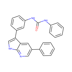 O=C(Nc1ccccc1)Nc1cccc(-c2c[nH]c3ncc(-c4ccccc4)cc23)c1 ZINC000043014549