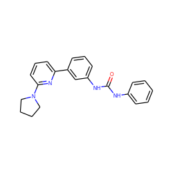 O=C(Nc1ccccc1)Nc1cccc(-c2cccc(N3CCCC3)n2)c1 ZINC000299839568