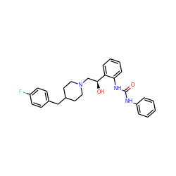 O=C(Nc1ccccc1)Nc1ccccc1[C@@H](O)CN1CCC(Cc2ccc(F)cc2)CC1 ZINC000013475800