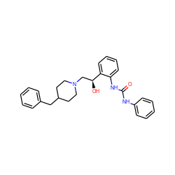 O=C(Nc1ccccc1)Nc1ccccc1[C@@H](O)CN1CCC(Cc2ccccc2)CC1 ZINC000013475775