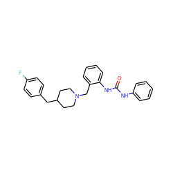 O=C(Nc1ccccc1)Nc1ccccc1CN1CCC(Cc2ccc(F)cc2)CC1 ZINC000013475796