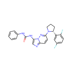 O=C(Nc1ccccc1)Nc1cnc2ccc(N3CCC[C@@H]3c3cc(F)ccc3F)nn12 ZINC000118244400